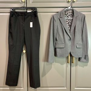 Express blk/wht suit jacket & black slacks - sz 6.